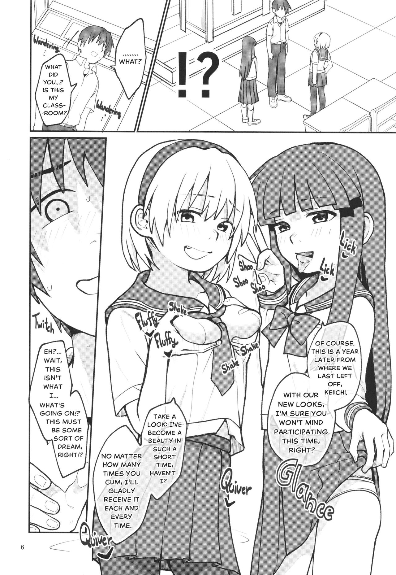 Boku ga!'`Watashi ga!'`Ichiban eroinodesu!'`Desu wa!' | "I am The..." "I'm The..." "Lewdest!" "Right!?" "Am I Not!?" page 8 full
