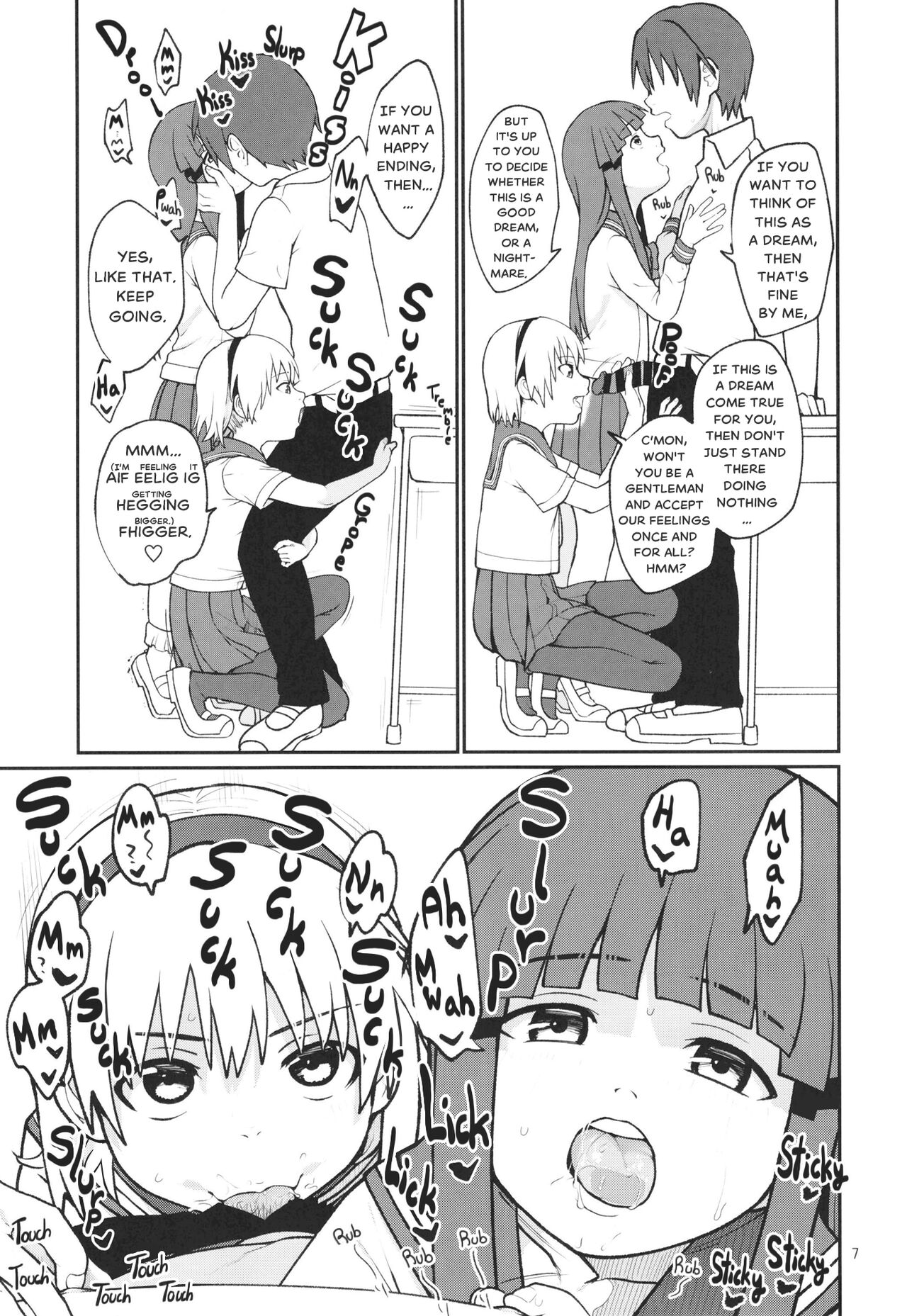 Boku ga!'`Watashi ga!'`Ichiban eroinodesu!'`Desu wa!' | "I am The..." "I'm The..." "Lewdest!" "Right!?" "Am I Not!?" page 9 full