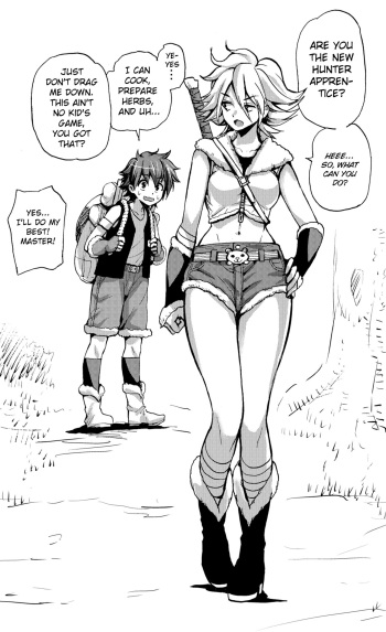 Hunter Onee-san to Minarai Shounen  4-koma cover