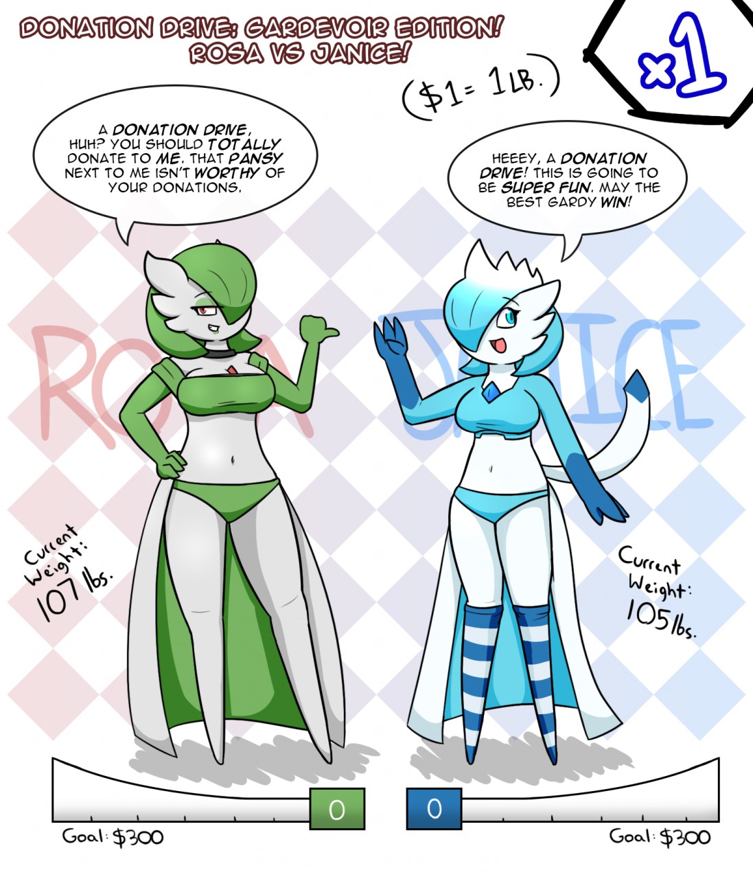 Gardevoir Donation Drive: Rosa VS Janice! page 1 full