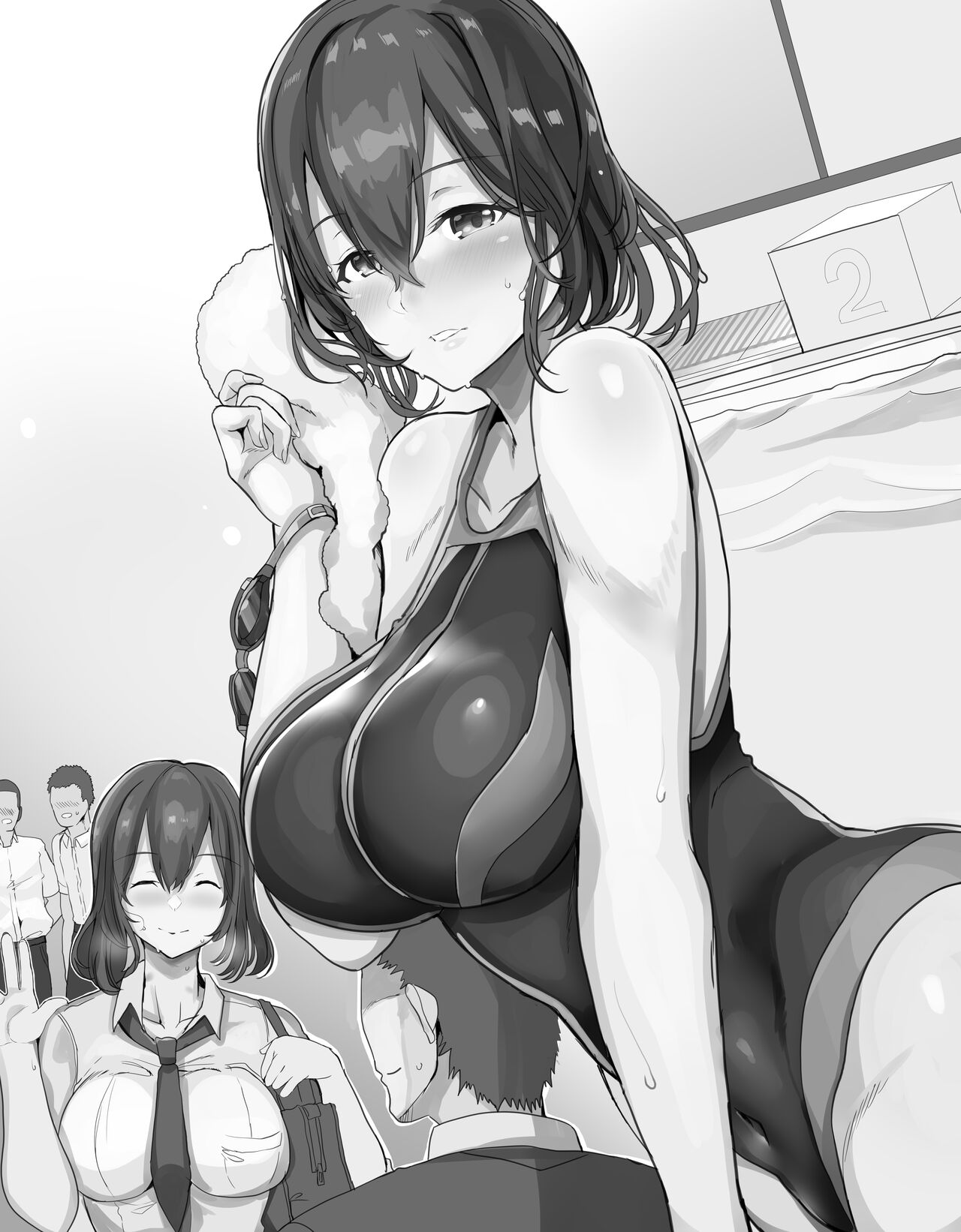 Suieibu de Kitaeta Haikatsuryou o Berochuu Ecchi de Ikannaku Hakkishite Kureru Kyouei Mizugi Kanojo page 2 full