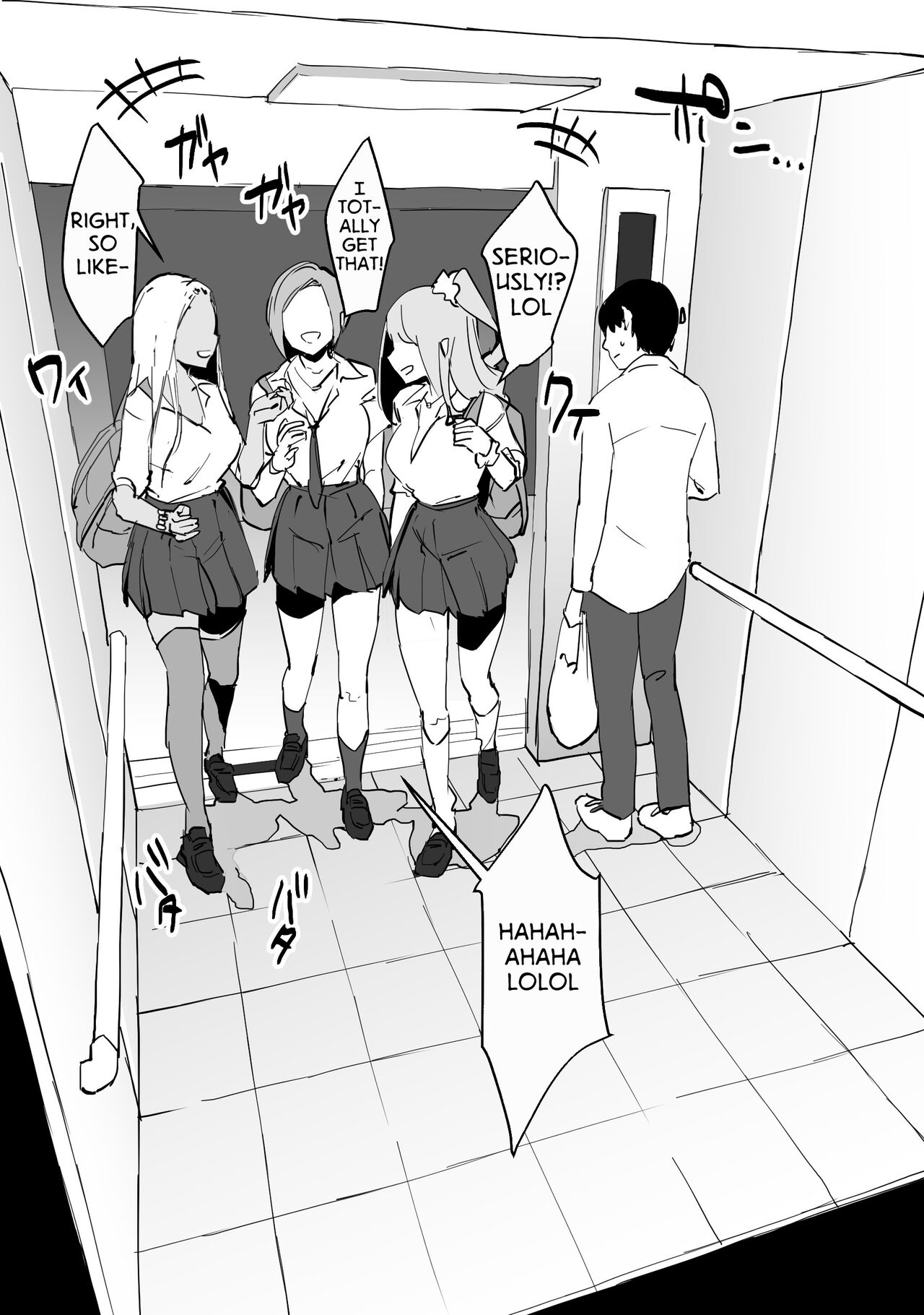 Gal to Elevator ni Tojikomerareta | Trapped in an Elevator With a Bunch of Gals page 2 full