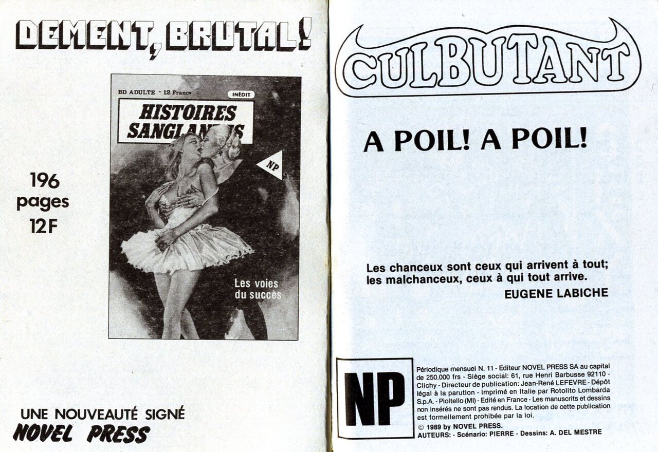 PFA - Novel press - Culbutant #12 A poil ! A poil ! page 2 full