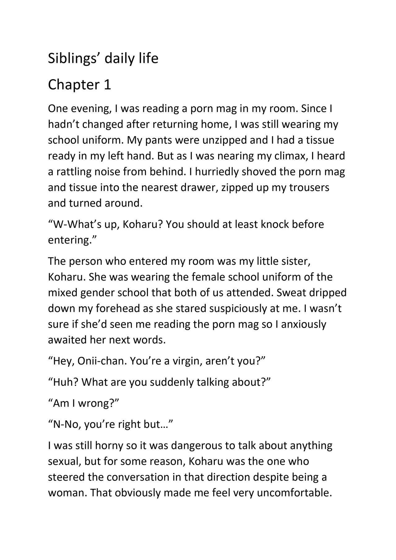 Siblings' Daily Life Chapter One - The FIrst Day page 1 full
