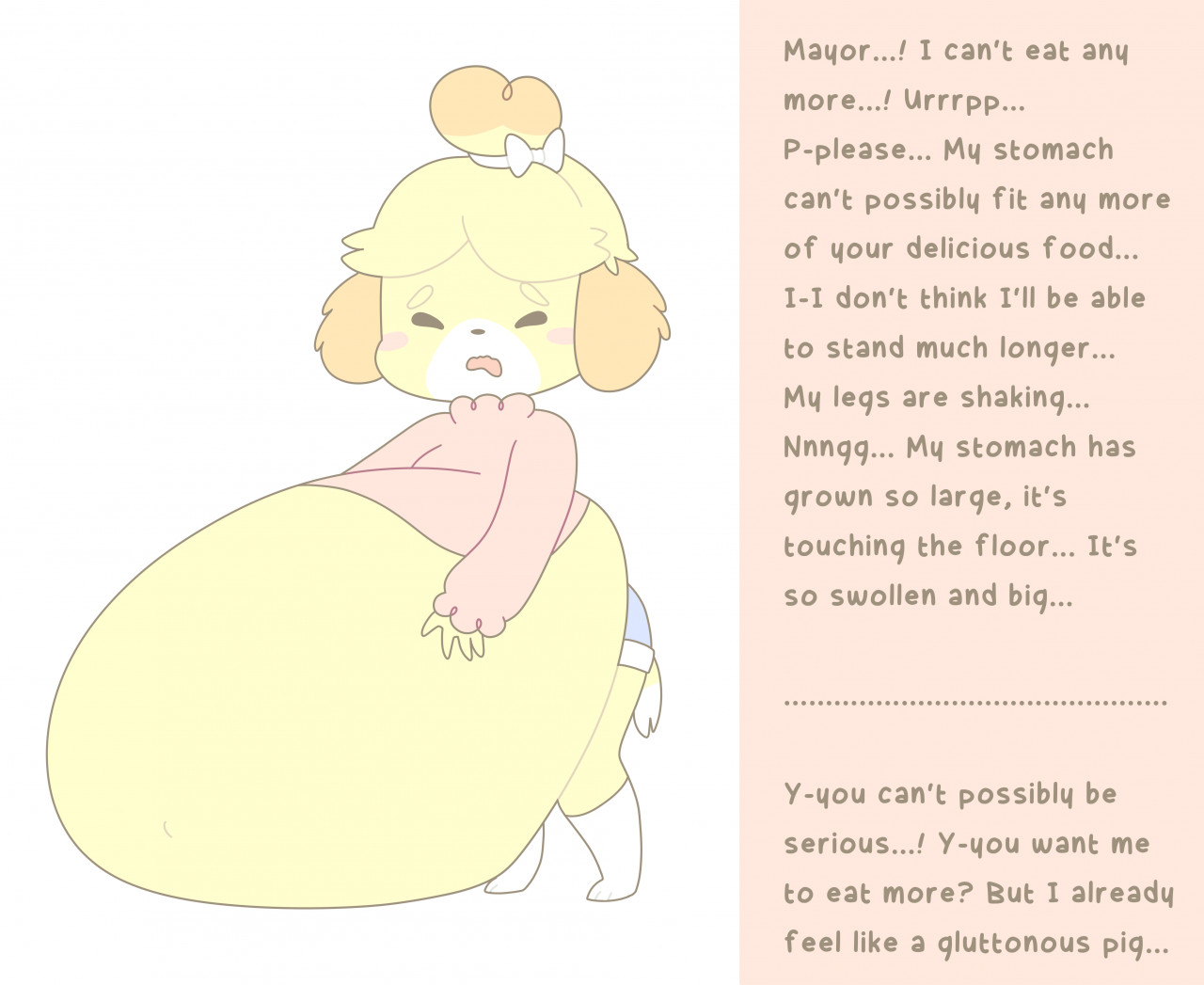 Pompuffy - Animal Crossing Isabelle Belly Expansion Weight Gain Sequence page 5 full