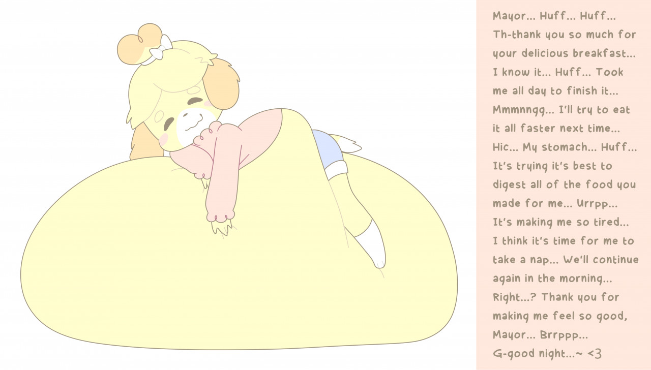 Pompuffy - Animal Crossing Isabelle Belly Expansion Weight Gain Sequence page 8 full