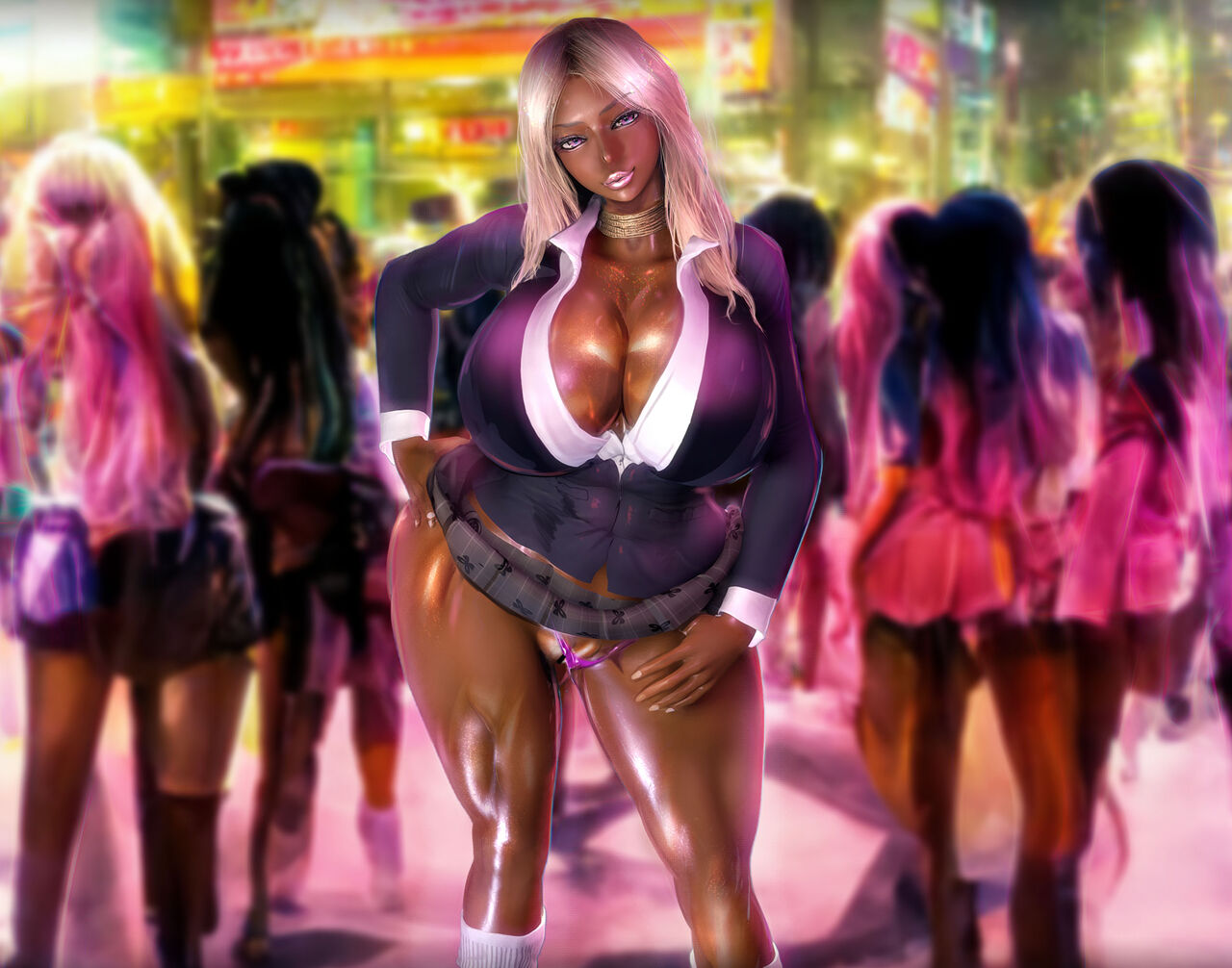 2.5D na Kurogyaru-tachi in Dosukebe Pink na Shibuya Harem page 8 full