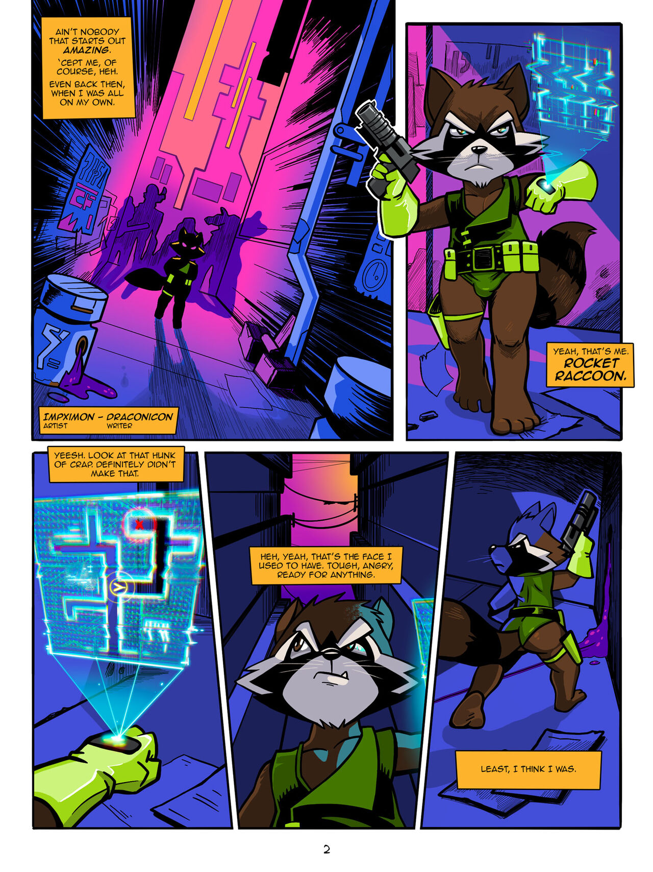 Rocket Raccoon Retro Comic page 2 full