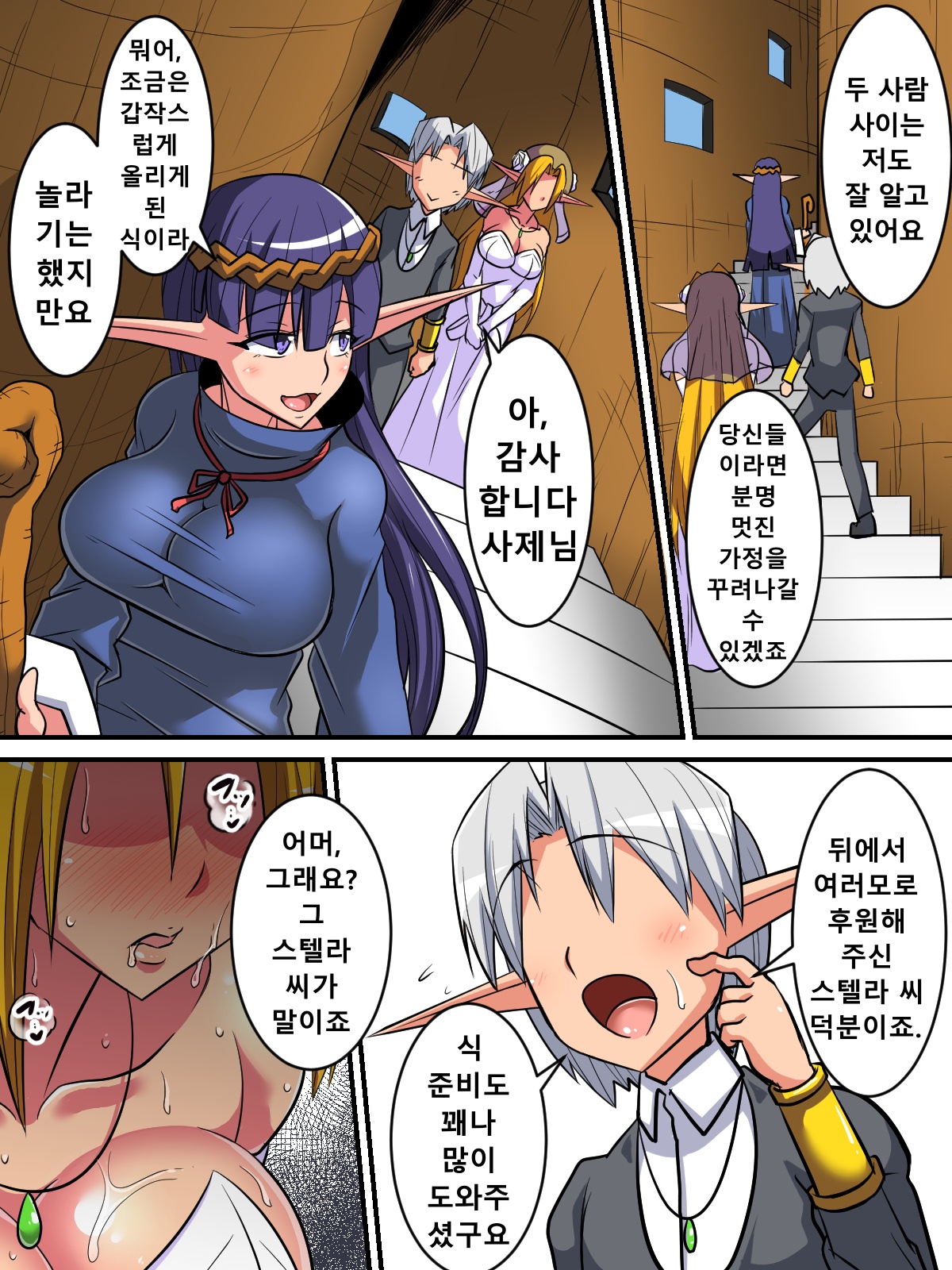 Elf Oyako to Pakopako Ibunka Kouryuu! ~Oyako Haramase Hen~ | 엘프 모녀와 파앙파앙 문화간 교류! ~모녀임신 편~ page 3 full