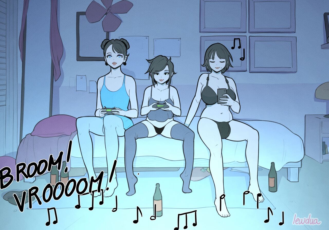 Alice and Alison playing games with the secret lover at night page 1 full