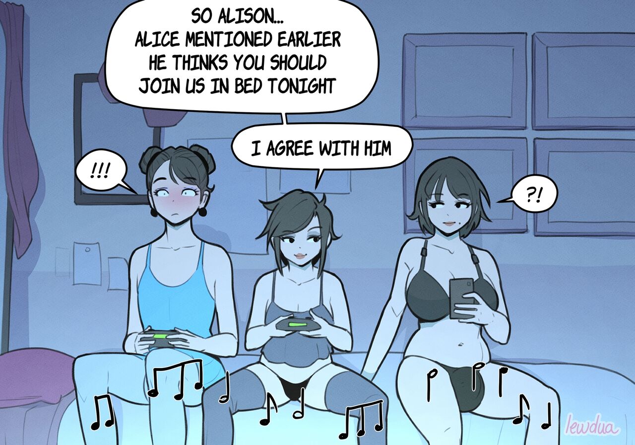 Alice and Alison playing games with the secret lover at night page 6 full