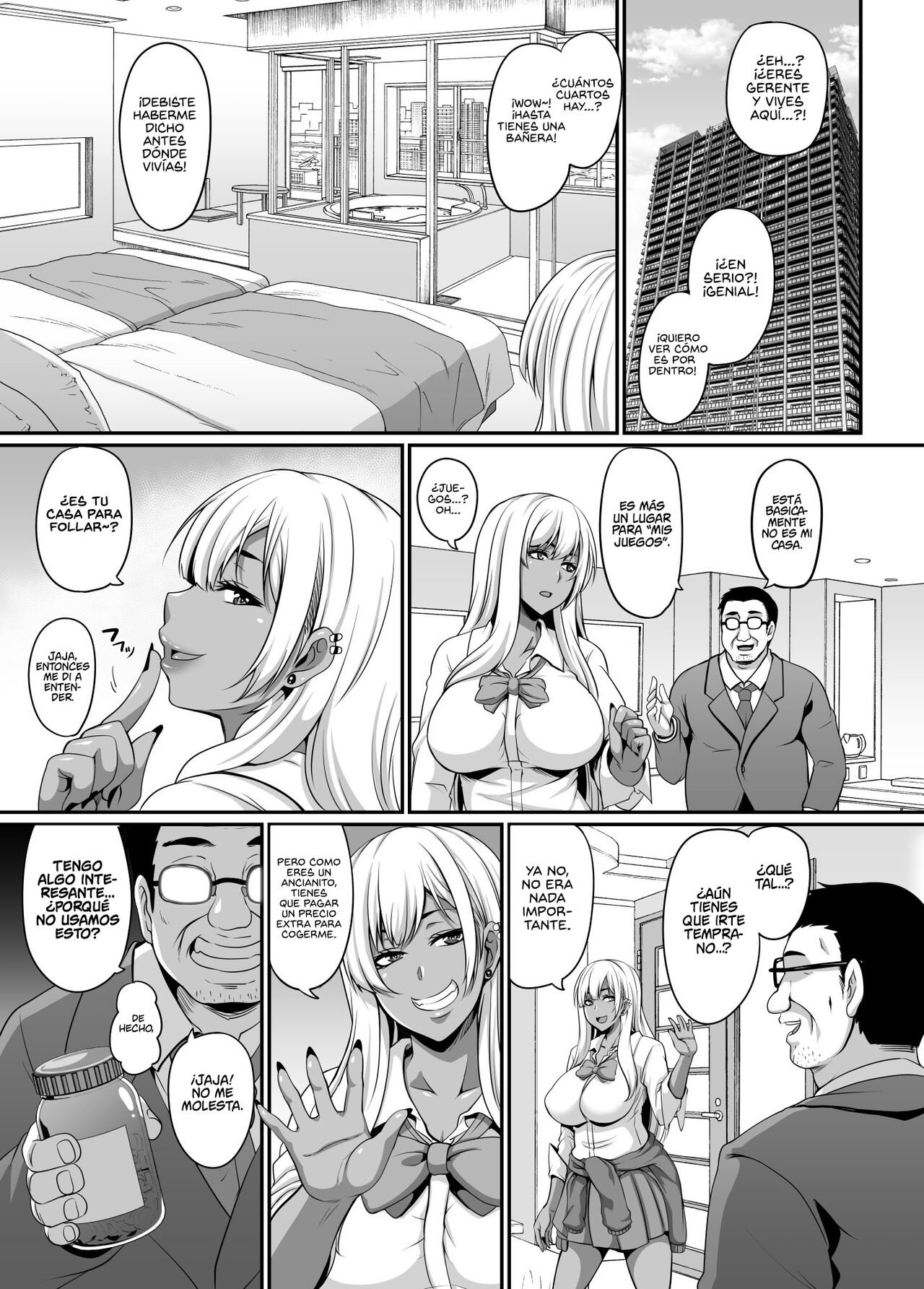 Papa Katsu Gyaru to Kimeseku kara no Ran Pako | Un Sugar Daddy y las colegialas Gyaru que pagan para tener una Orgía con Él page 4 full