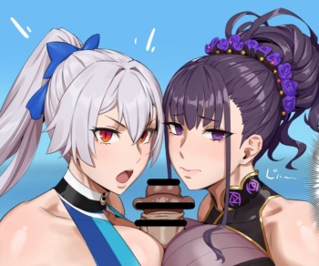 Tomoe Gozen &amp; Murasaki Shikibu Double Paizuri Battle cover