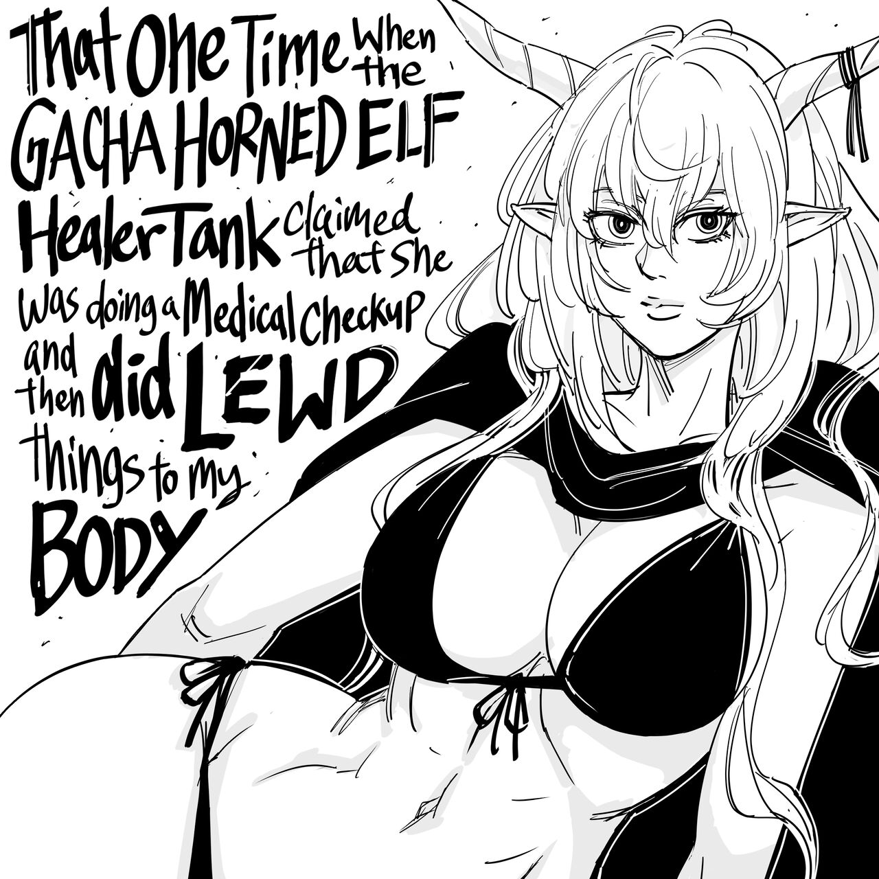 That One Time When the GACHA HORNED ELF Healer Tank claimed that She was doing a Medical Checkup and then did LEWD things to my BODY page 1 full