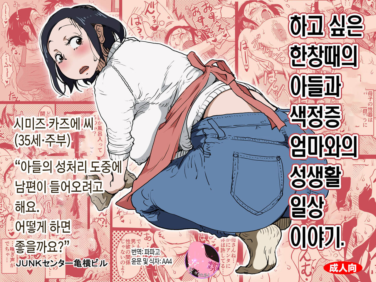Yaritai Zakari no Musuko to Tainshou no Okaa-san to no Seiseikatsu no Nichijou no Hanashi. | 하고 싶은 한창때의 아들과 색정증 엄마와의 성생활 일상 이야기. page 1 full
