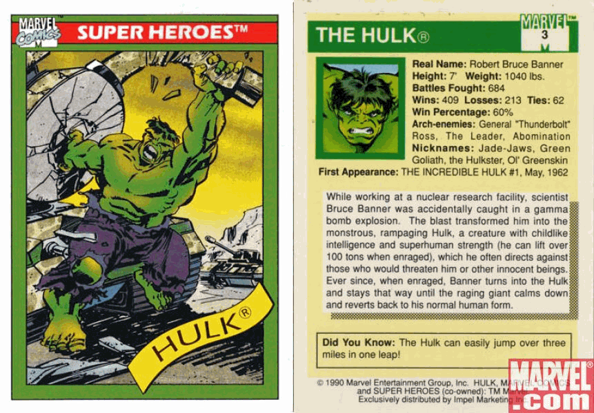 Marvel Universe I Cards page 3 full