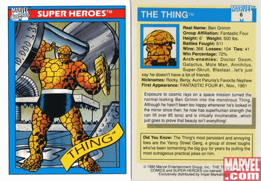 Marvel Universe I Cards page 6 full