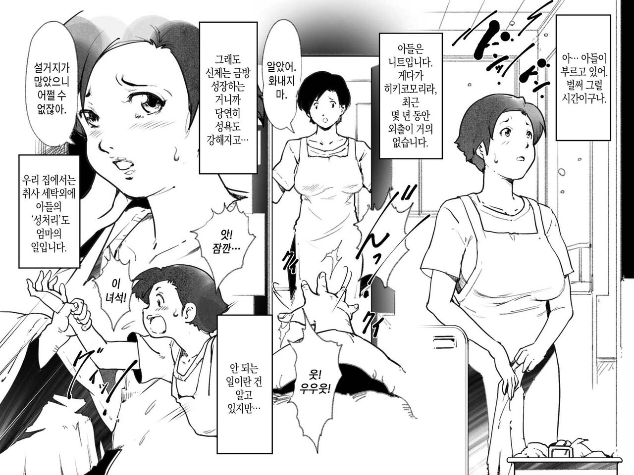 Okaa-san ga Naisho de Hikikomori Musuko no Seishori no Aite o Shiteiru Hanashi.| 엄마가 몰래 히키코모리 아들의 성처리 상대를 하고 있는 이야기 page 2 full