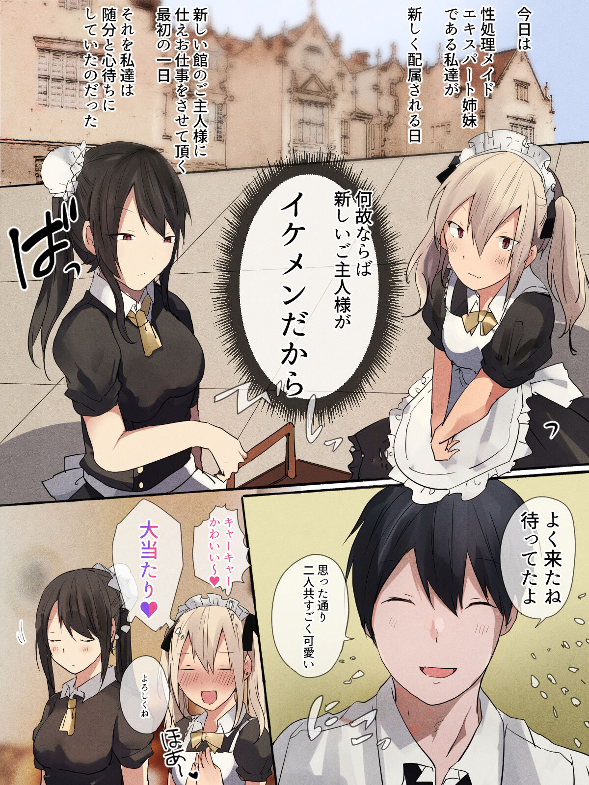 Inran Muchimuchi Maid Shimai no Taninbou kara Tappuri Tanetsuke Oshigoto Jijou page 3 full