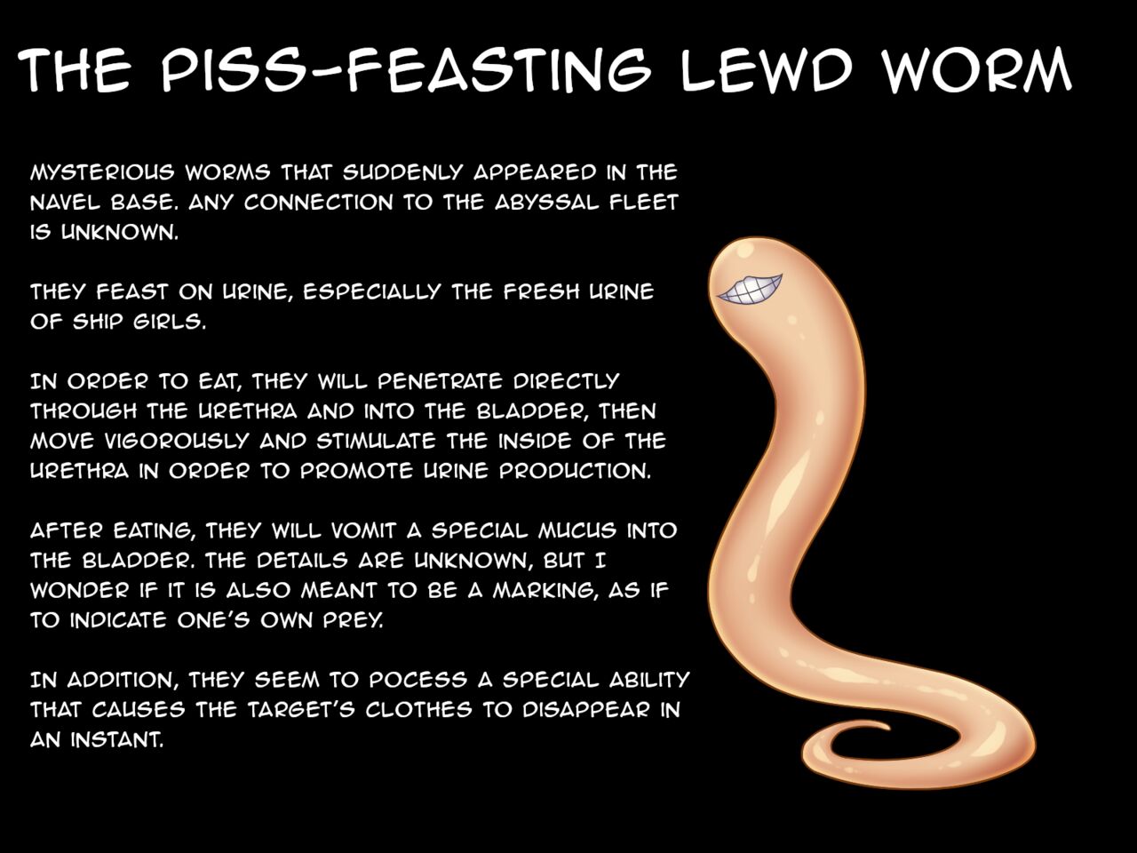 Toaru Chinjufu to Oshikko wo Shushoku to Suru Inchuu | A Certain Navel Base and the Piss-feasting Lewd Worm page 2 full