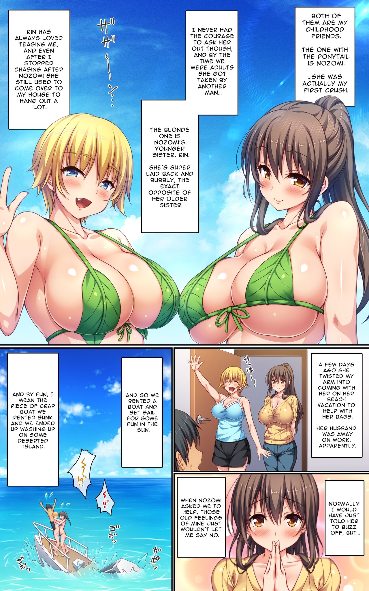 Husband &amp; Wife Roleplay and Flirty Dirty Sex on an Uninhabited Island with Two Busty Married Sisters page 2 full