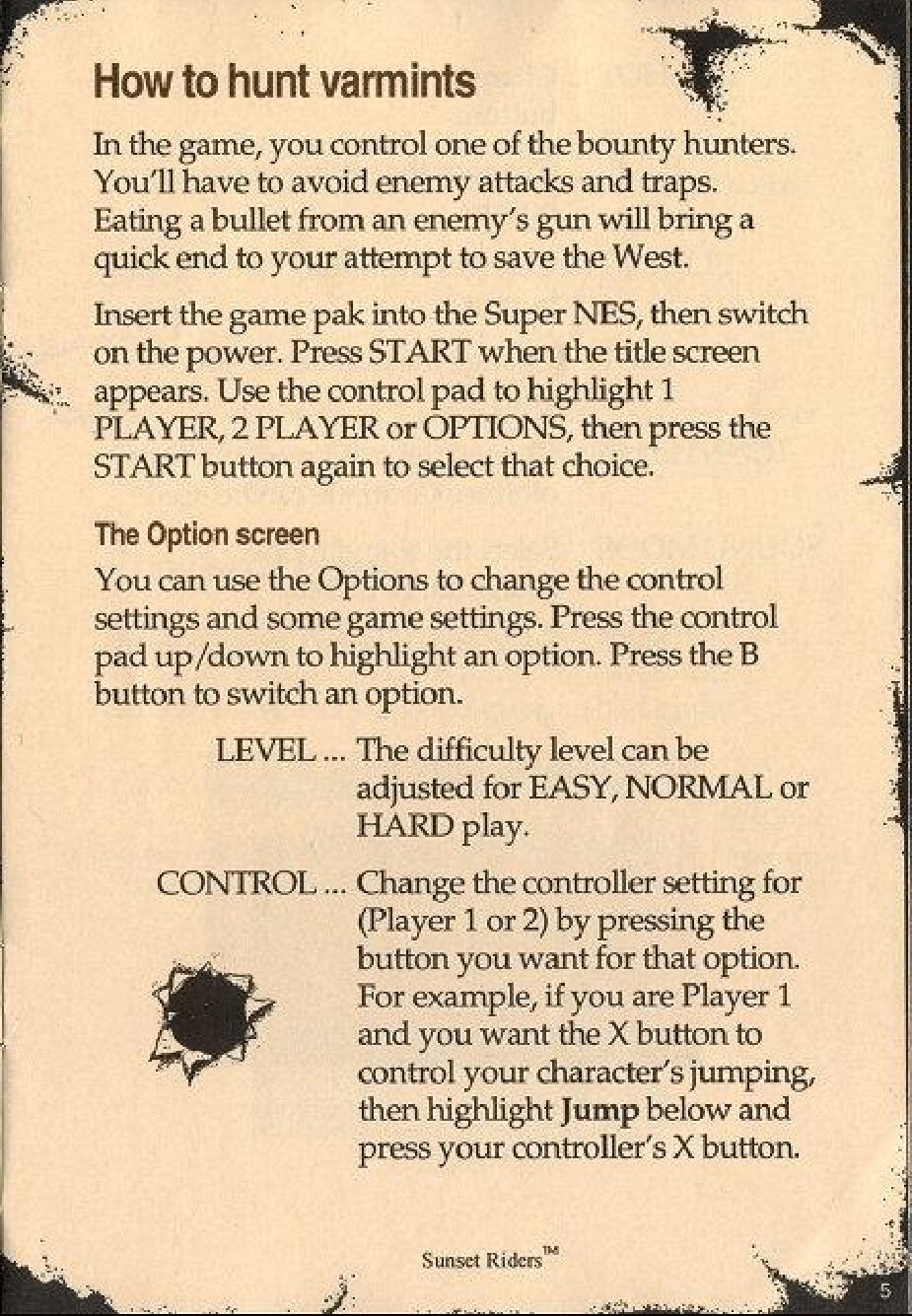 Sunset Riders Manual page 5 full