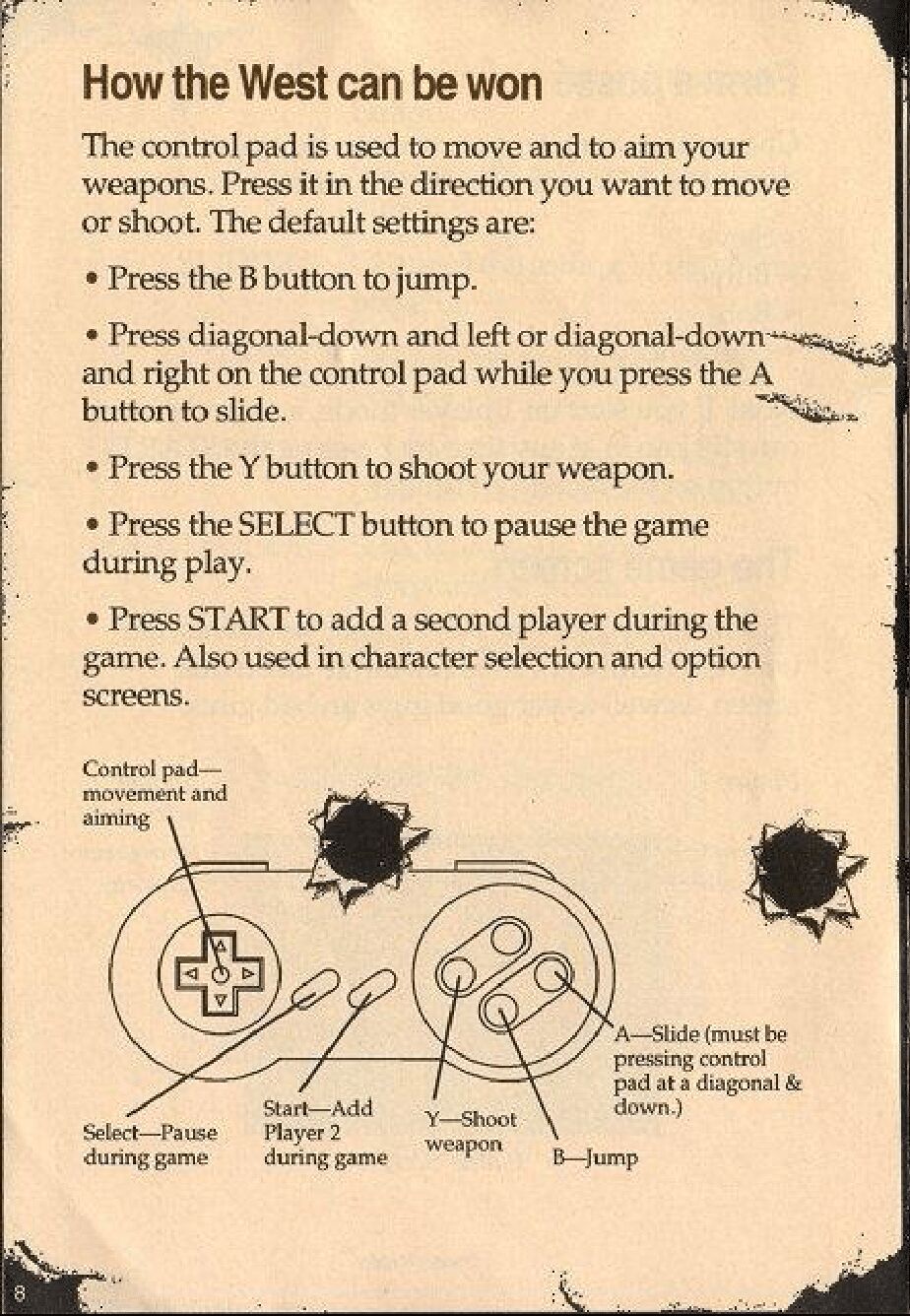 Sunset Riders Manual page 8 full