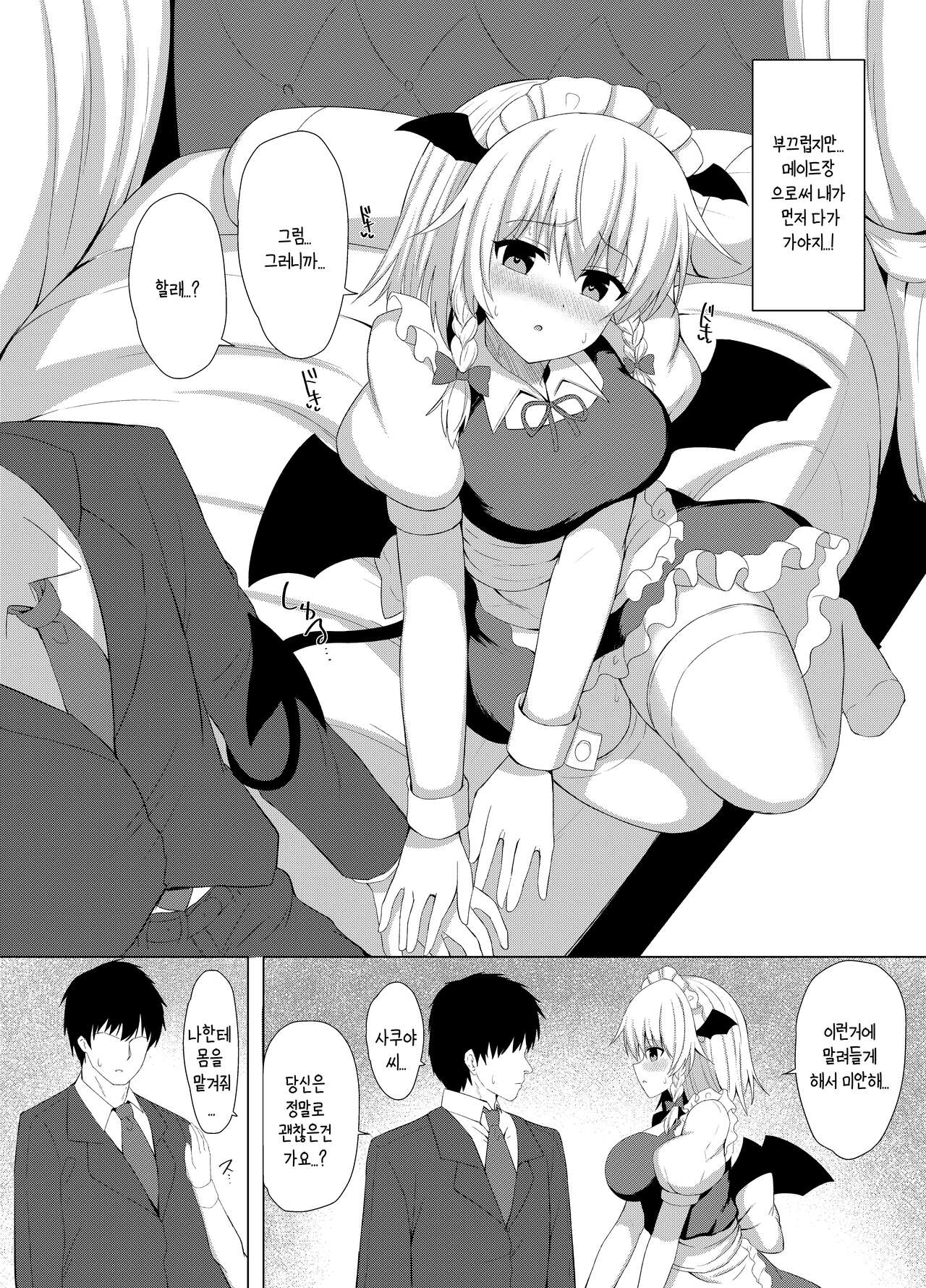 Patchouli no Jikken de Succubus ni Natta Sakuya-san | 파츄리의 실험으로 서큐버스가 된 사쿠야씨 page 8 full