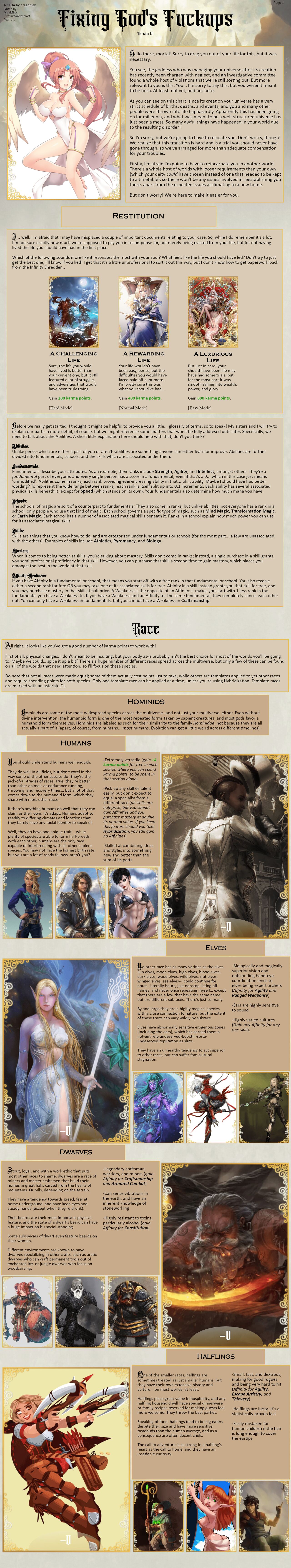 CYOA: Fixing God's Fuckups v1.0 page 1 full