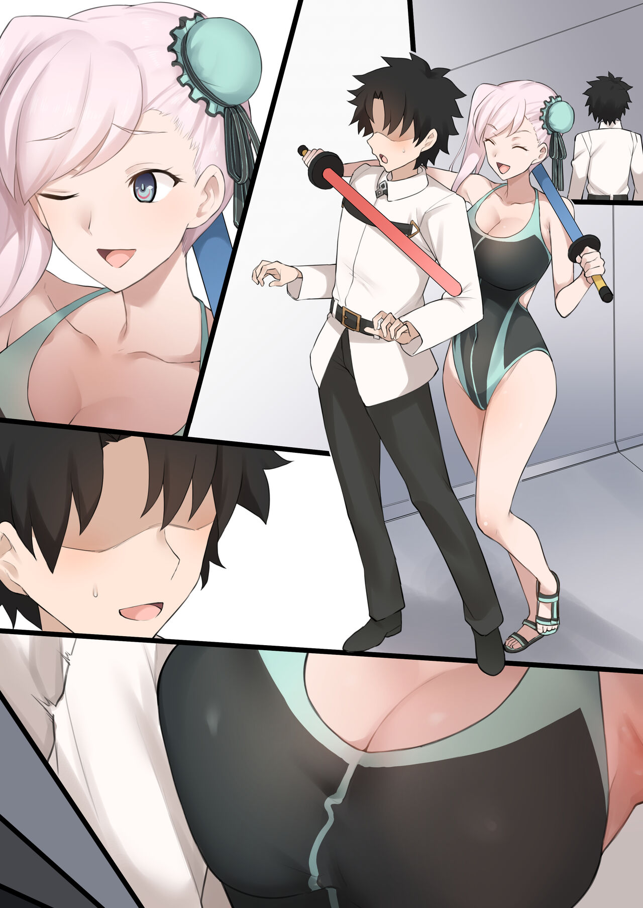 Mizugi Musashi ni Mitsugi Ga Sareta Ue ni Kokujin de Kachin po NTR Dōga de Meivu ni chin po shiba kareru manga page 9 full