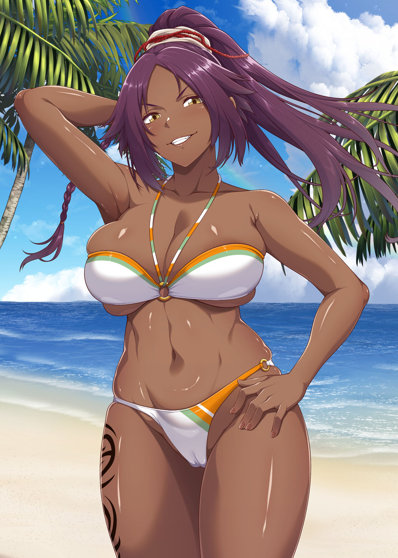 Yoruichi-san Tekoki &amp; Kijoui Nama Nakadashi Sakusei page 2 full