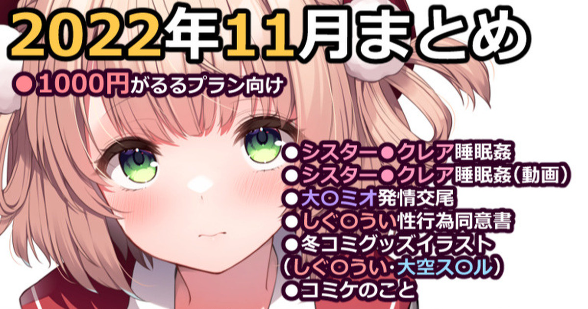 2022年11月まとめ【1000円がるるプラン】 page 1 full