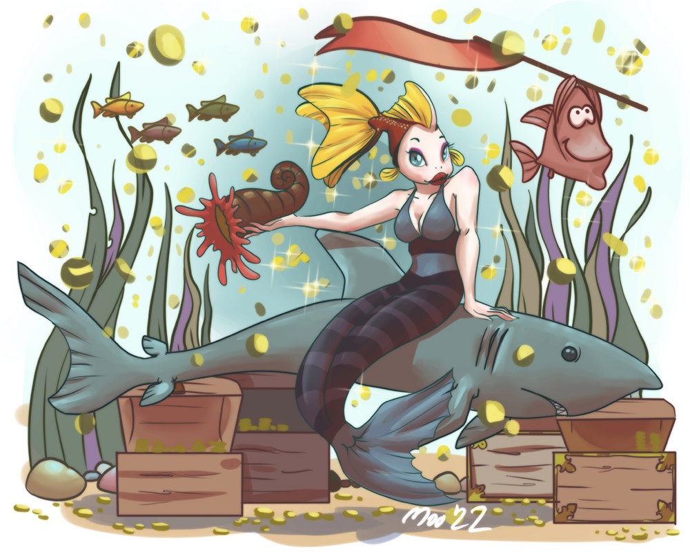 In the blue sea white foam / Wow! A talking fish page 3 full