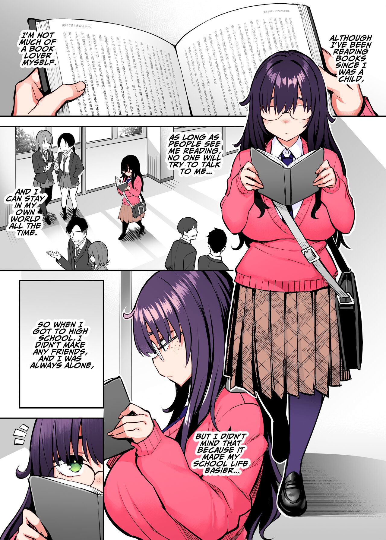 Moto InCha no Kyonyuu Yariman Imouto ga Erosugite, Onii-chan wa Mou...!! 0 ~Jimiko no Watashi ga Kawatta Riyuu~ | I Can't Handle My Former Bookworm Little Sister Now That She's a Slut! ~A Whore is Born~  C page 2 full
